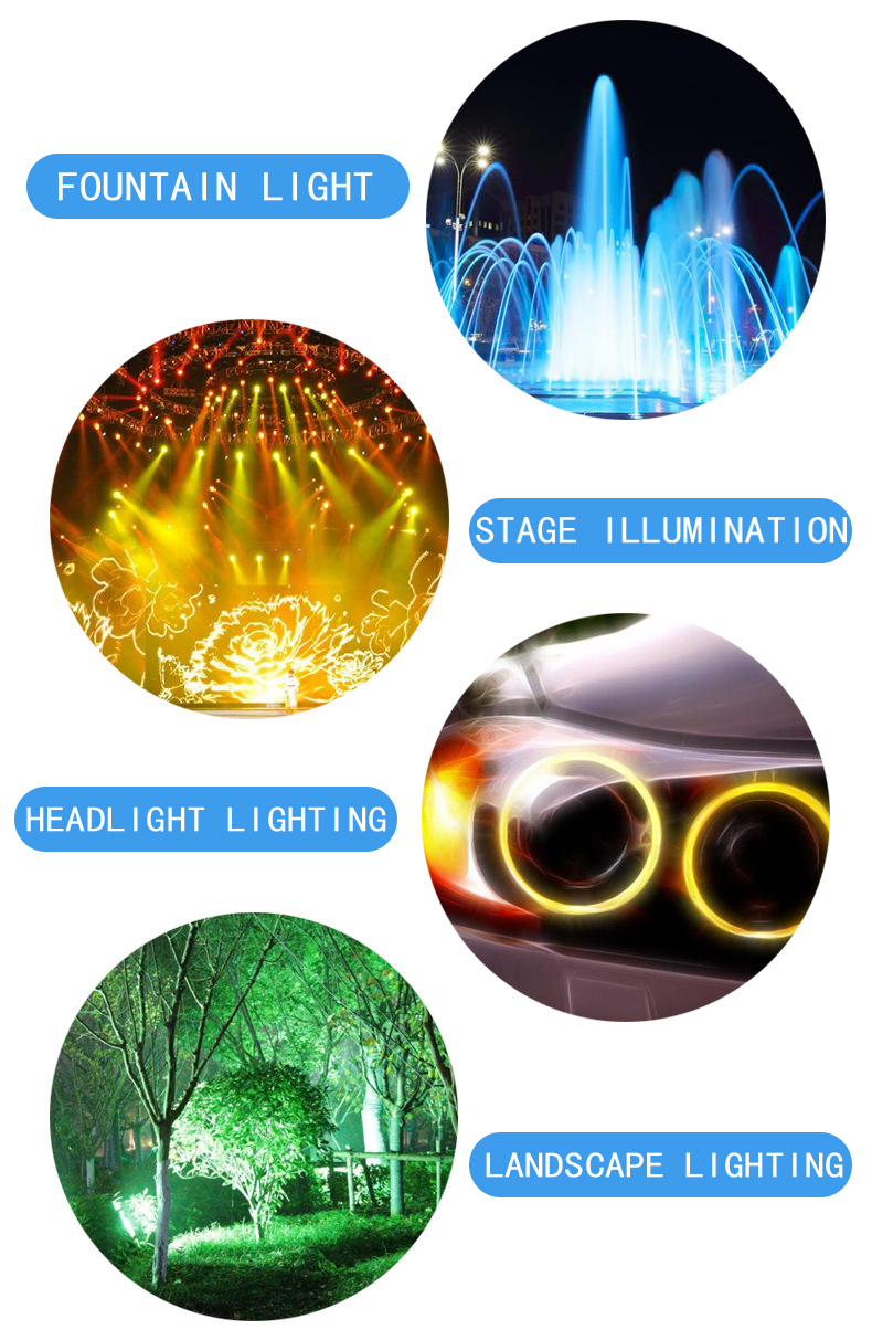 Conta de lâmpada de cerâmica personalizada 3535rgb, luz de palco para aquário, luz azul, vermelha e verde, três em um, alta luz, cor completa, lâmpada led