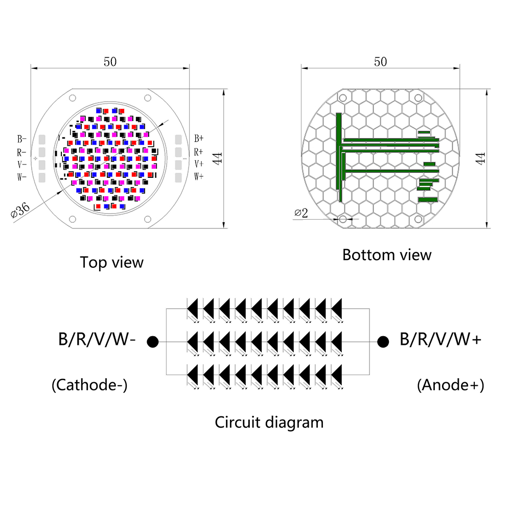 Lâmpada de mesa de dança de barra de barra de alta potência de 120w de 120w, lâmpada de aquário azul, vermelho, verde, roxo quatro em um alto brilho fonte integrada integrada