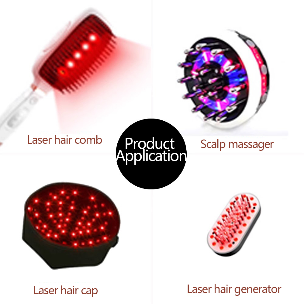 3030 Laser 655nm Generador de cabelo Lâmpada de tampa de cabelos Merda profunda Luz vermelha de luz vermelha estética Medicina Lâmpada de terapia
