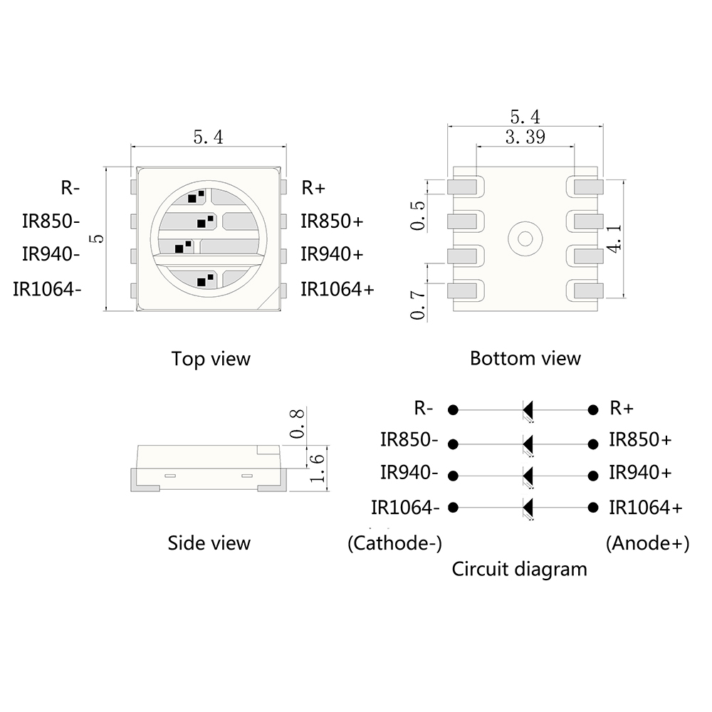 5050 laser VCSEL contas de LED de beleza médica infravermelha multibanda