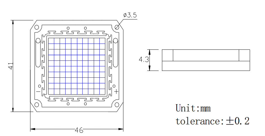  Z1C Z3C Armação de cobre 20W 30W 40W 50W 100W UV 365-370NM 390-425NM LED COB