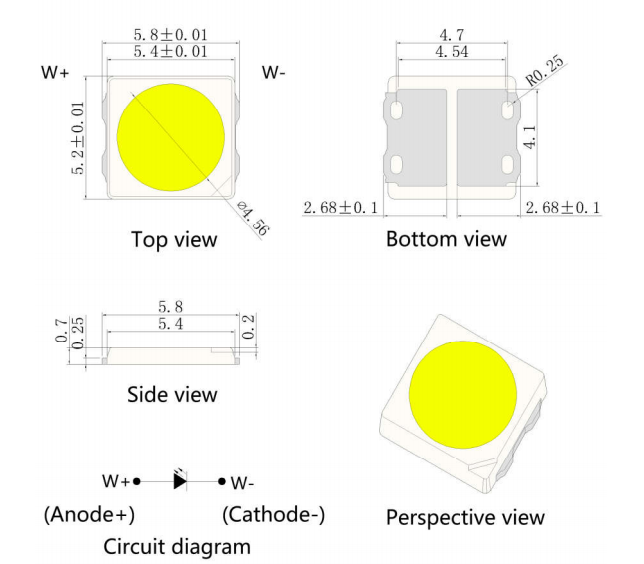 LED de espectro completo 5W 5050 SMD 5000K