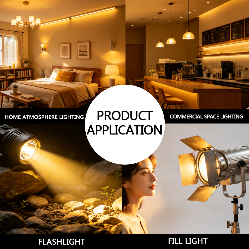 Luz amarela dourada 2835> fonte de luz LED SMD de alta potência com 90 CRI alto