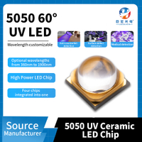 5050 lente de vidro de quartzo 60 ° LED chip 365-425nm detecção anti-falsificação fonte de luz LED de alta potência
