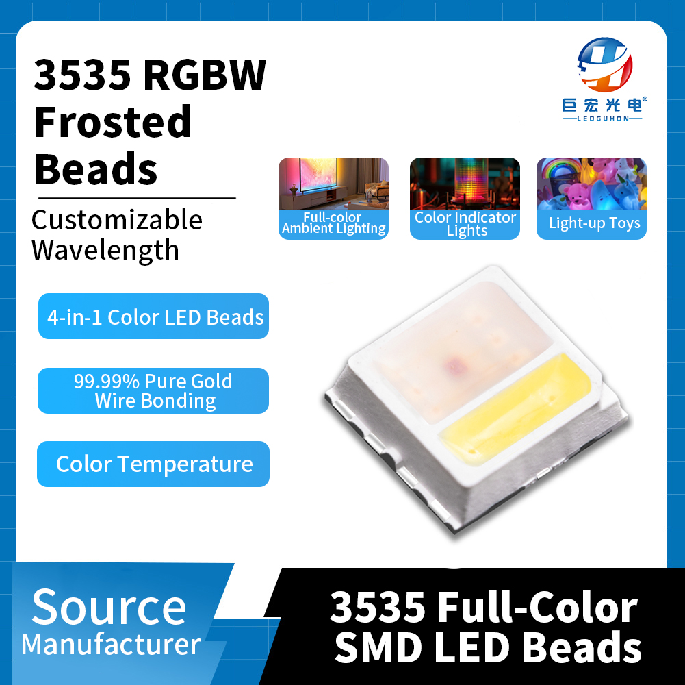 Fonte de luz LED colorida quatro em um RGBW tipo névoa Chip 3535