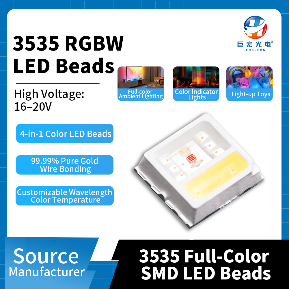 Chip 3535 Fonte de luz LED colorida quatro em um de alta tensão 18V RGBW